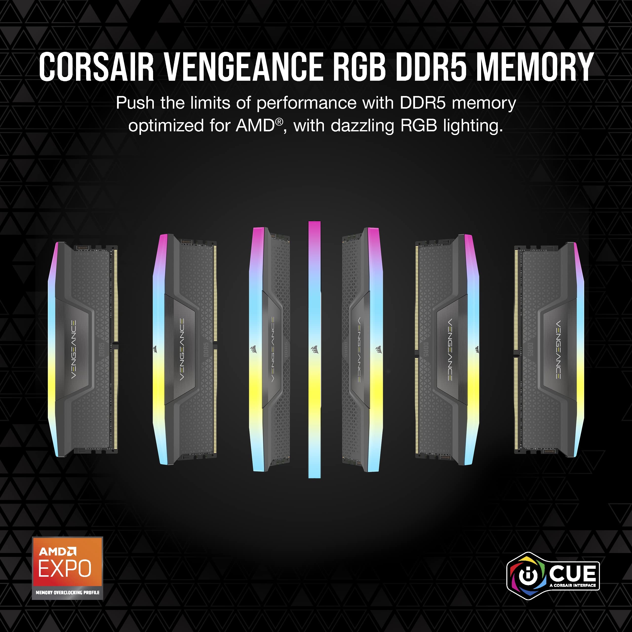 CORSAIR VENGEANCE RGB DDR5 32GB (2x16GB) DDR5 5600MHz CL36 AMD