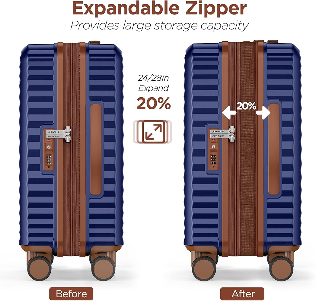 Amazon.com | SHOWKOO Luggage Sets 3 Piece Hardside Expandable