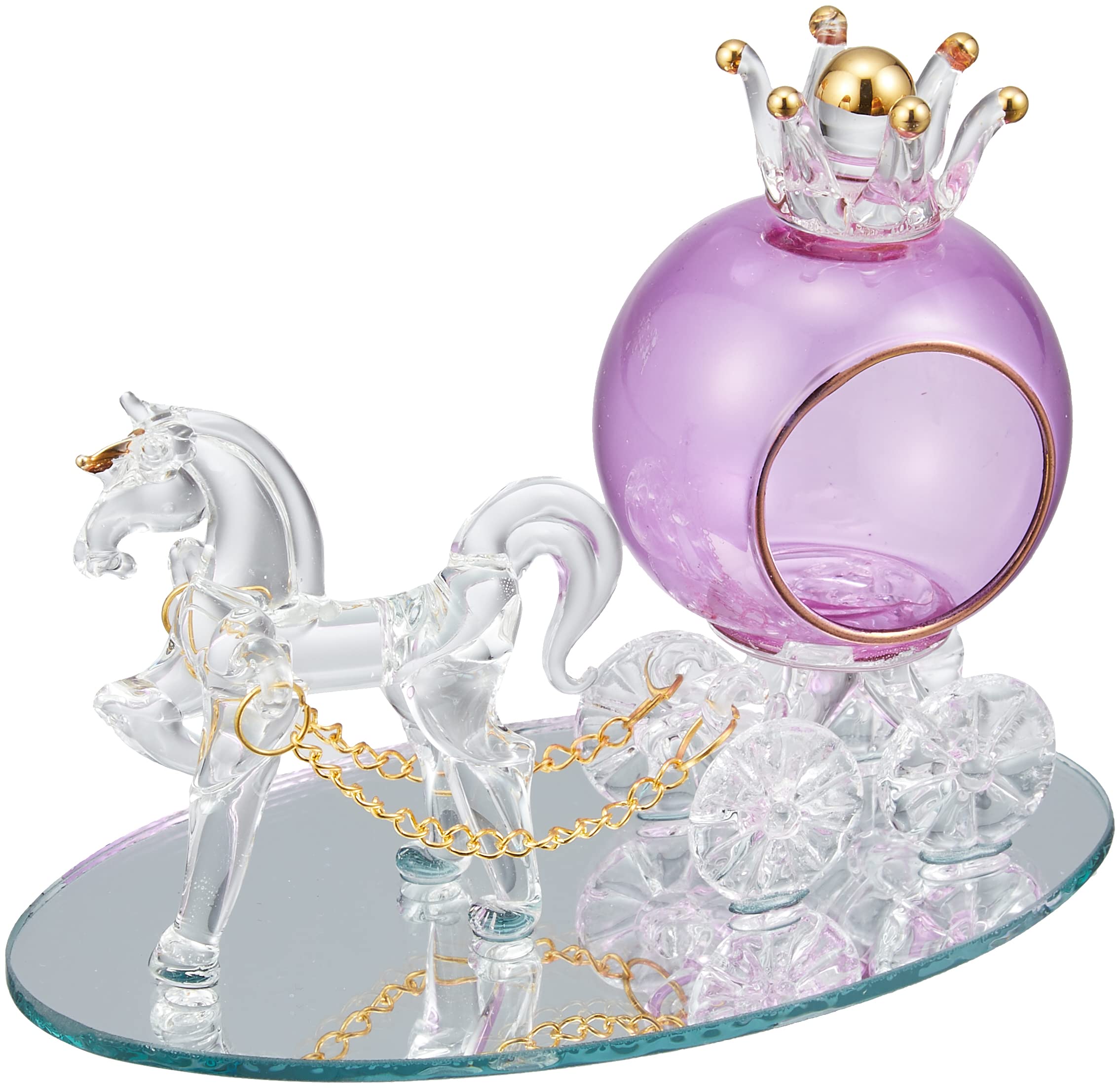 Amazon.co.jp: かわいい 手作り ガラス細工 桃色 馬車 CNSW54 : ホーム