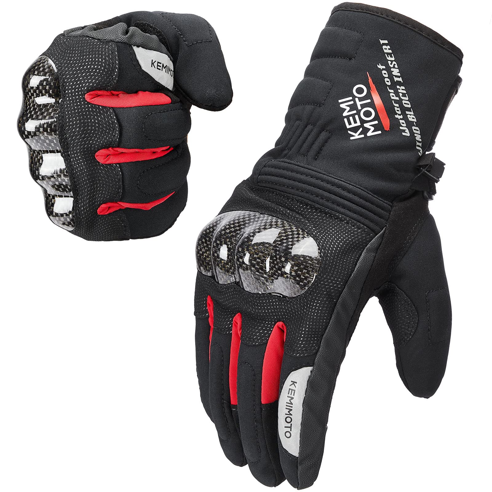 Amazon | KEMIMOTO バイク グローブ 冬 防寒 撥水対応 バイク用