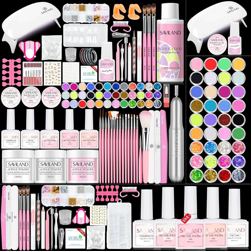 Amazon.com: Saviland Acrylic Nail Kit with Drill – Nail Kit