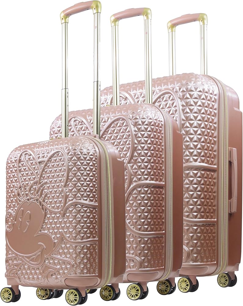Amazon.com | FUL Disney Minnie Mouse 3 Piece Rolling Luggage Set