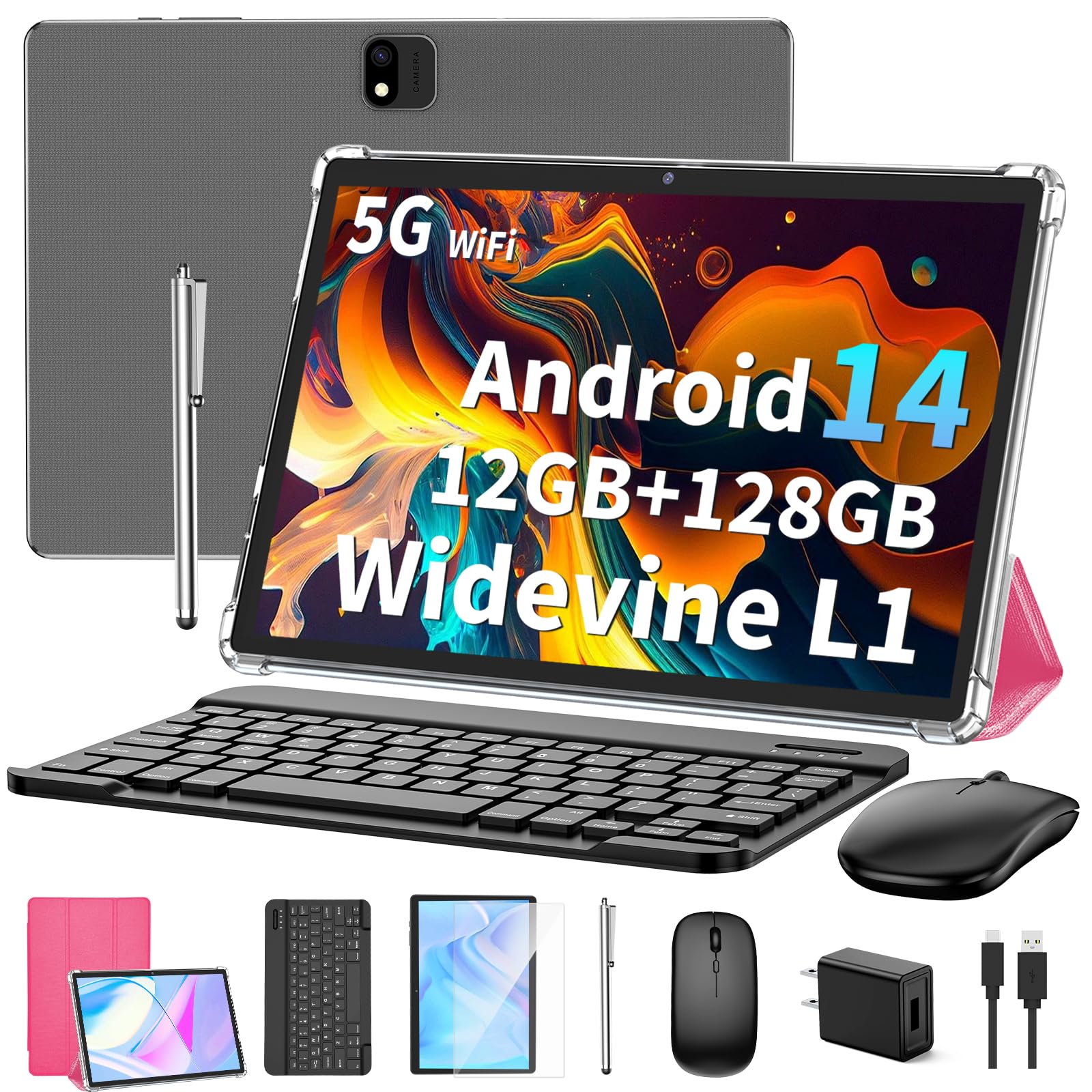 Amazon.com : JJGJ Android 14 Tablet with Keyboard, 12GB RAM (6+6