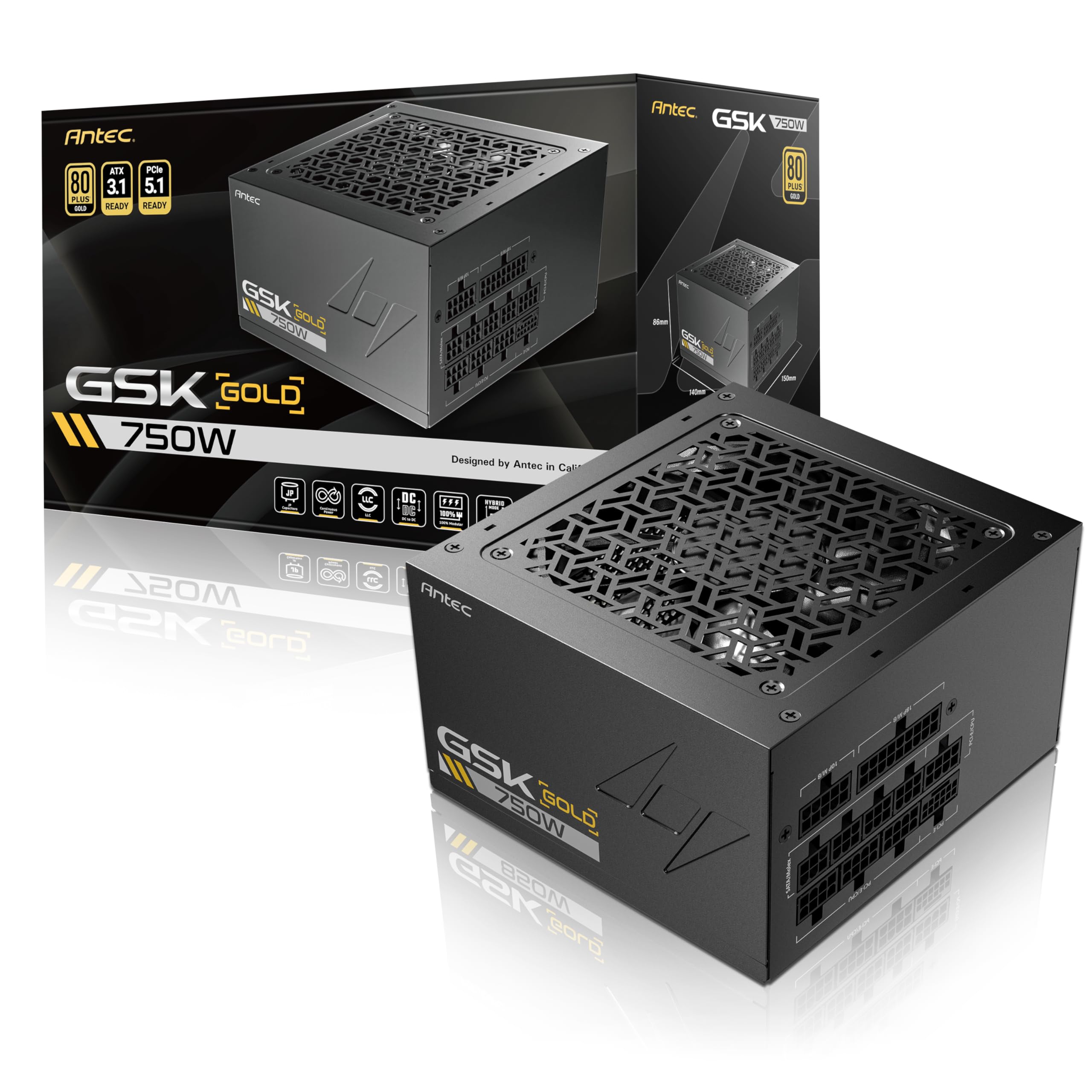 Amazon | ANTEC GSK750 ATX3.1 80PLUS GOLD 認証取得 高効率高耐久電源