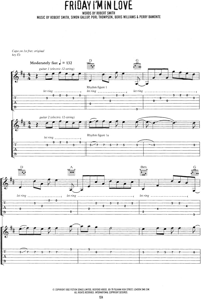 Amazon.com: The Cure Greatest Hits | Guitar Tab Songbook with