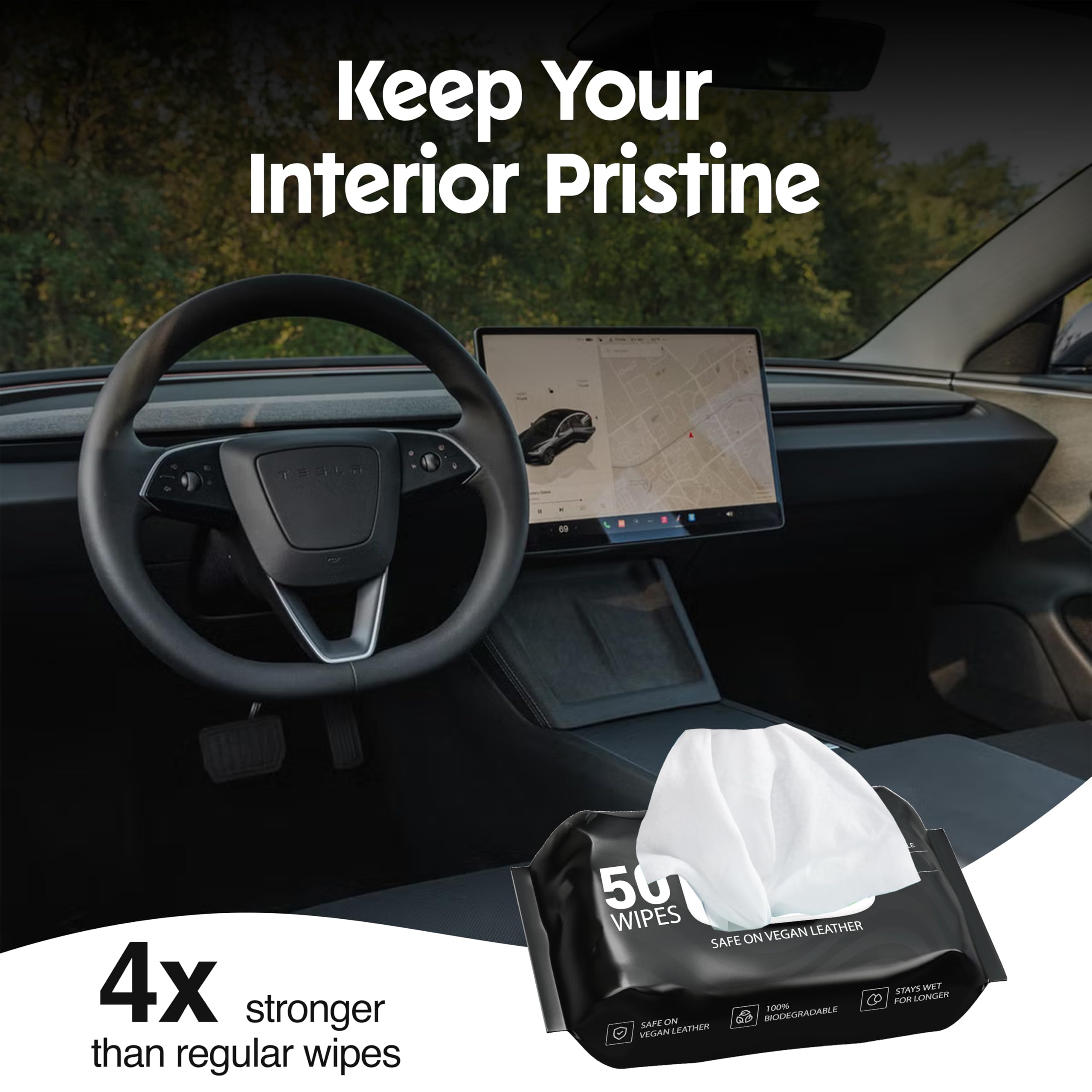 Amazon.com: Tesla Car Wipes for Interior Cleaning, 50 XL-Sized