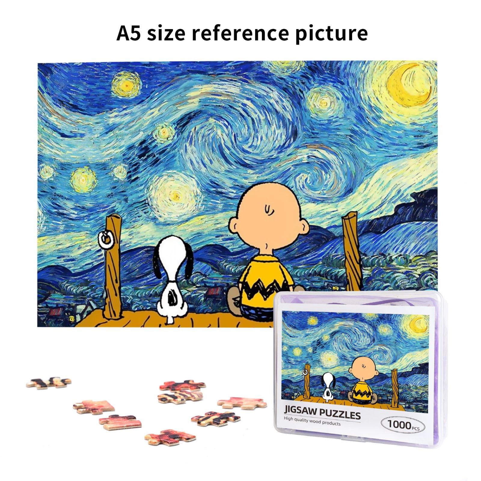 Amazon.co.jp: ジグソーパズル ピーナッツ スヌーピー ゴッホ 星月夜