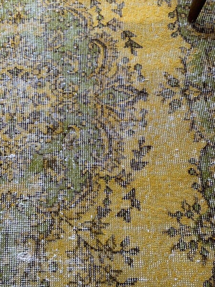 Amazon.co.jp: トルコヴィンテージラグ マスタードイエロー オーバー