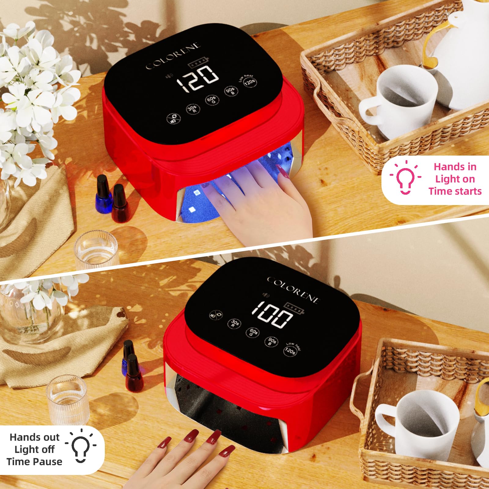 Amazon | コードレス UV LED ネイルランプ、60W 充電式ネイル