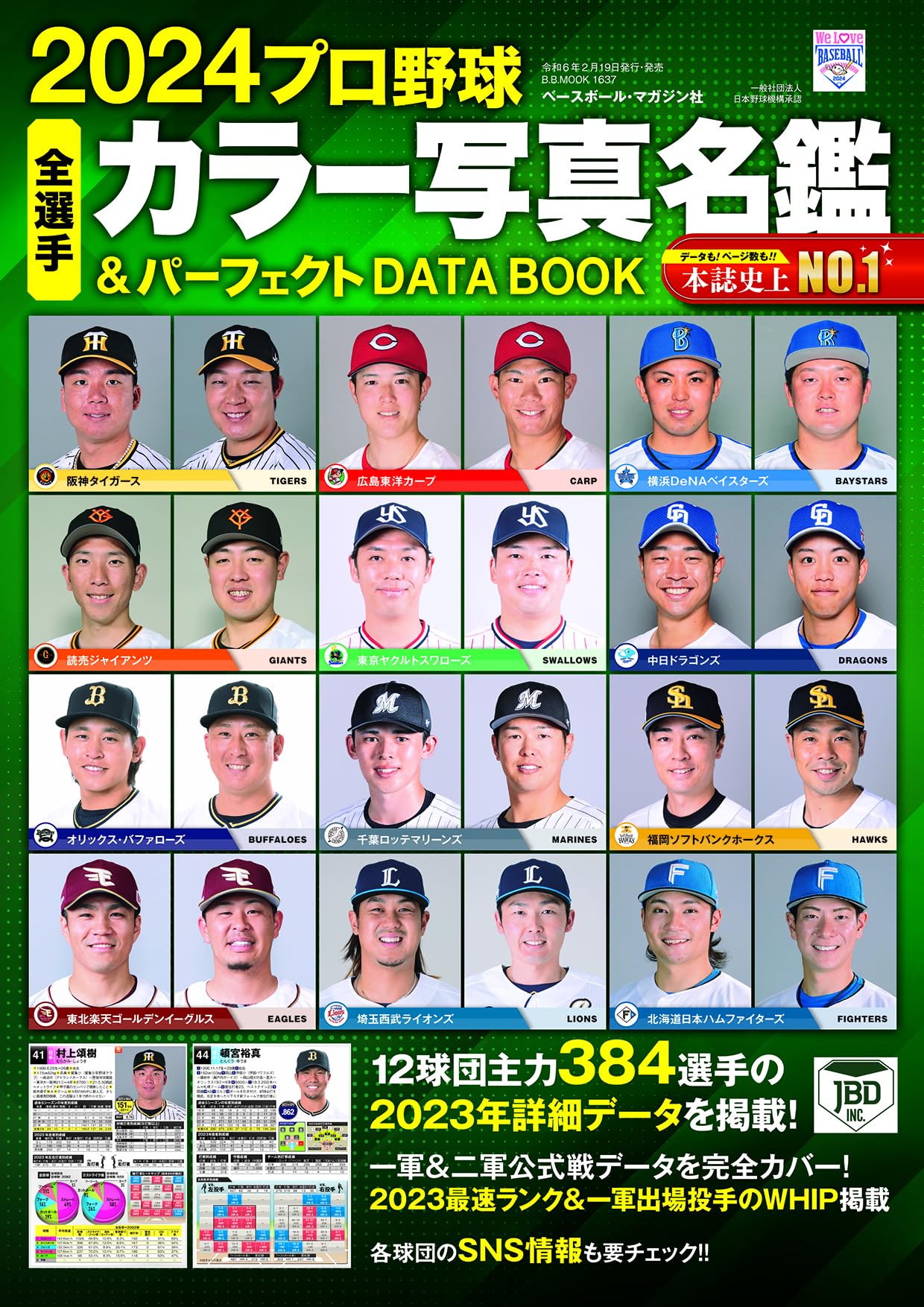 2024プロ野球全選手カラー写真名鑑&パーフェクトDATA BOOK(B.B.MOOK