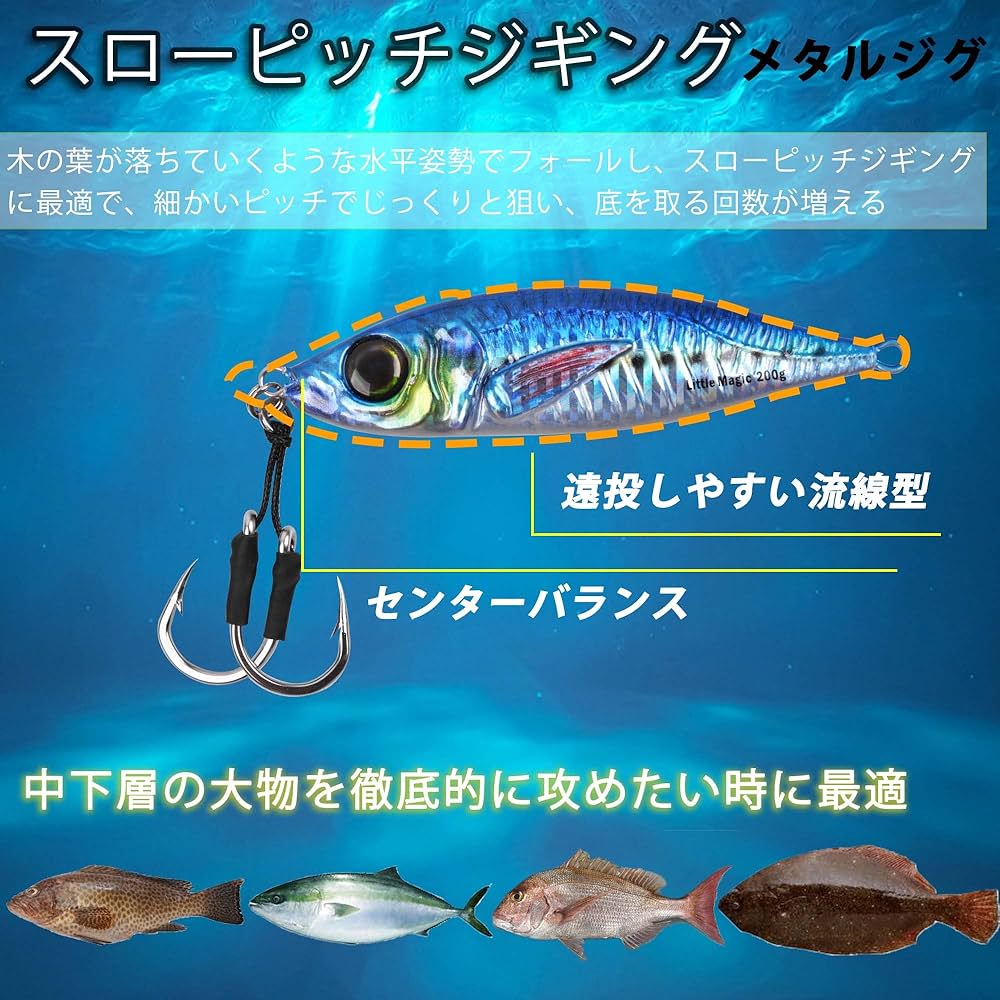 Amazon.co.jp: メタルジグ セット 200g ルアー ショアジギング