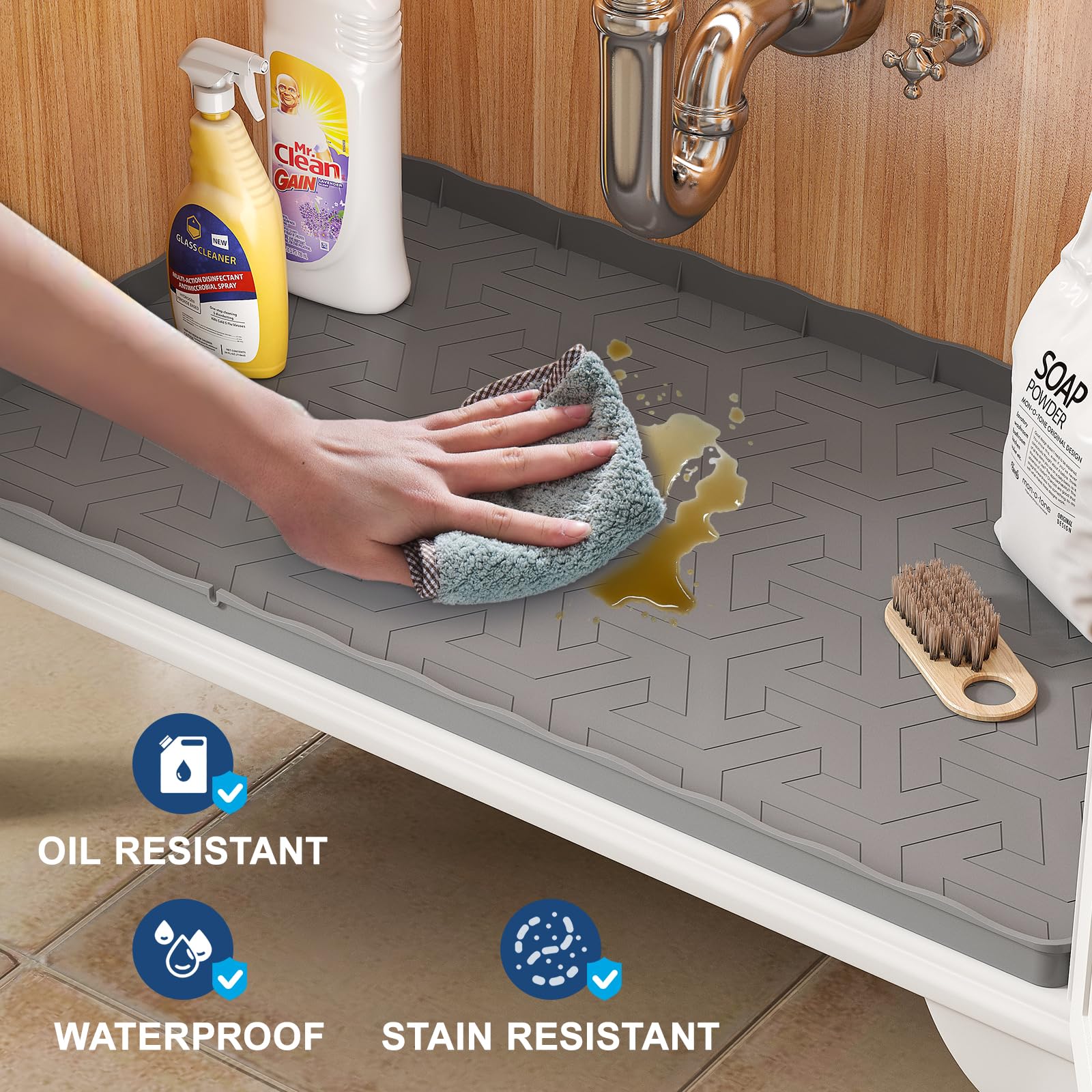 Amazon.co.jp: 2025 Pro Sevenblue 防水アンダーシンクマット、22