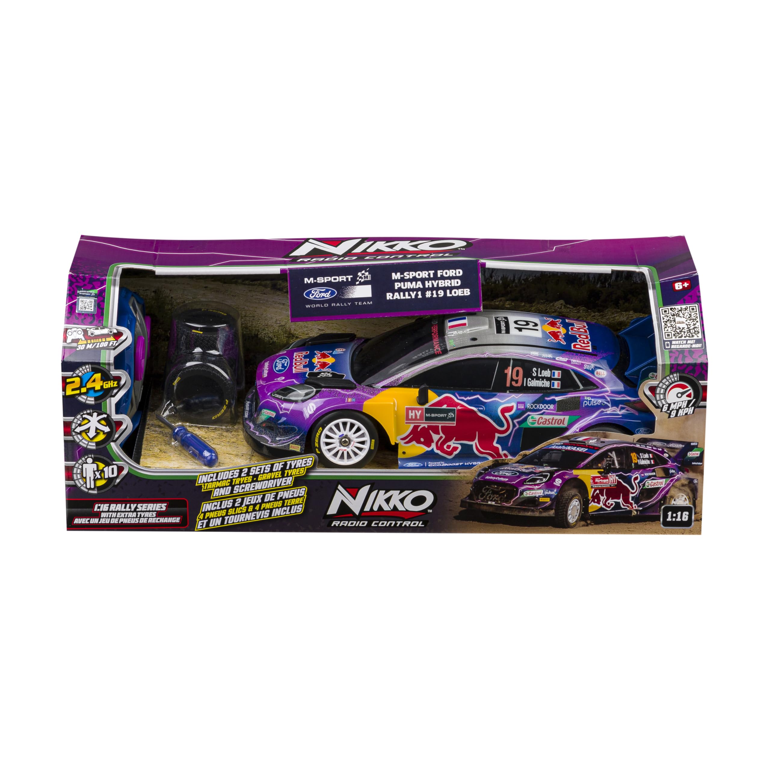 Amazon.com: Nikko RC 1:16th Rally Series Red Bull Racing RC Car