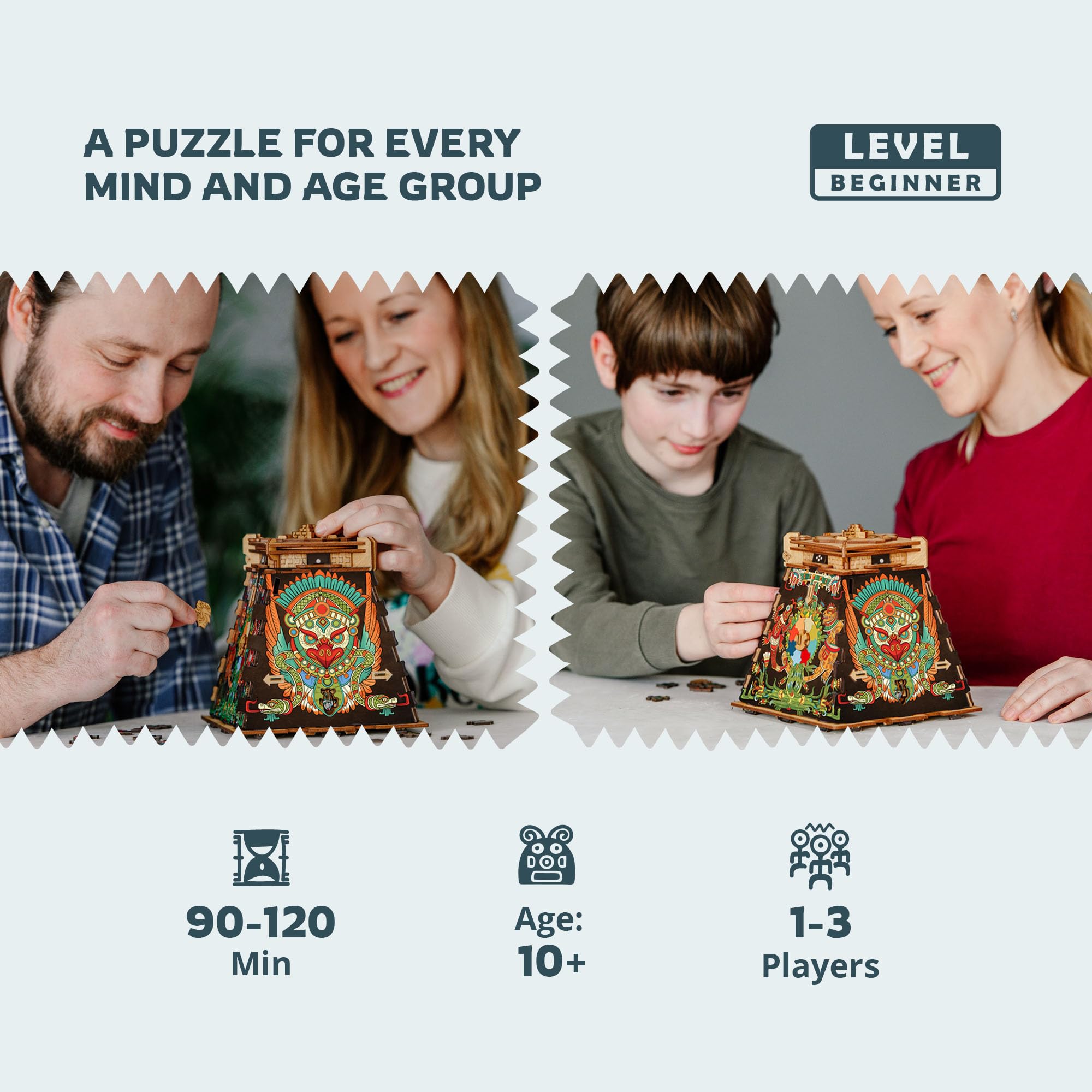 Amazon.com: iDventure Cluepuzzle Pyramid of The Sun | Wooden 3D