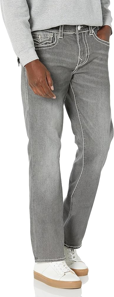 True Religion Ricky Big T Straight Flap Jean, Chalk Grey Wash, 29