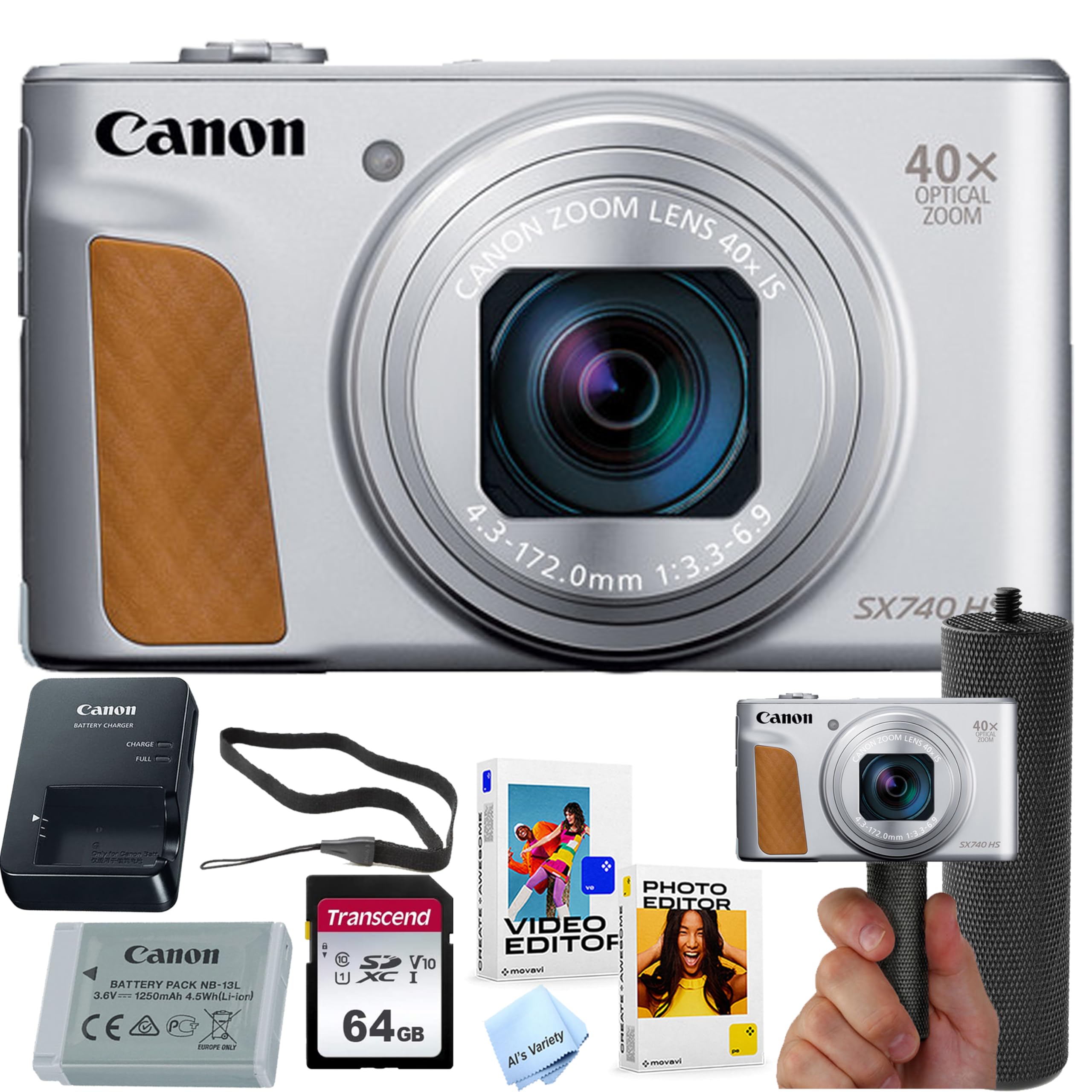 Amazon.com : Canon Powershot SX740 HS Digital Camera (Silver) +
