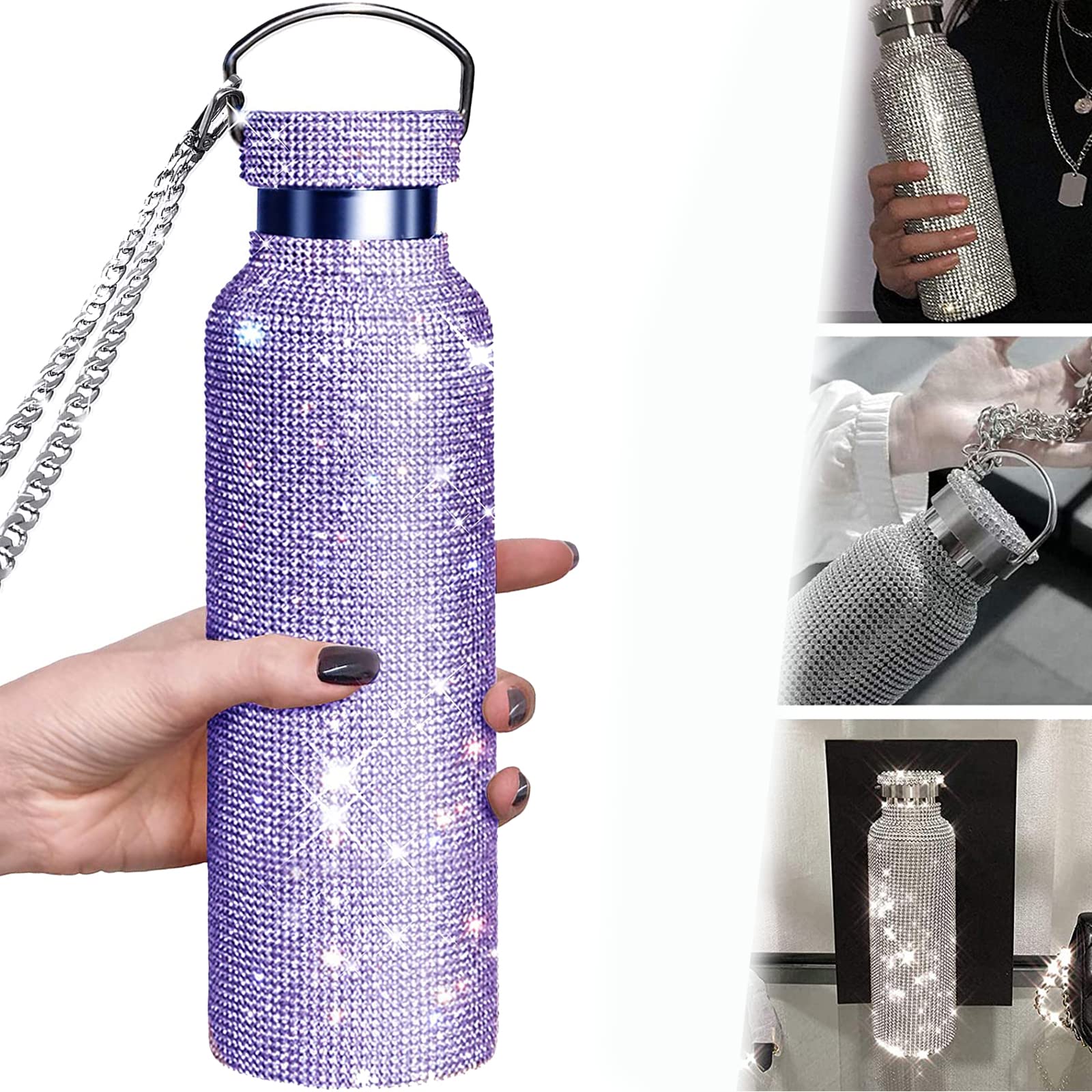 Amazon | スパークリングダイヤモンドウォーターボトル、グリッター