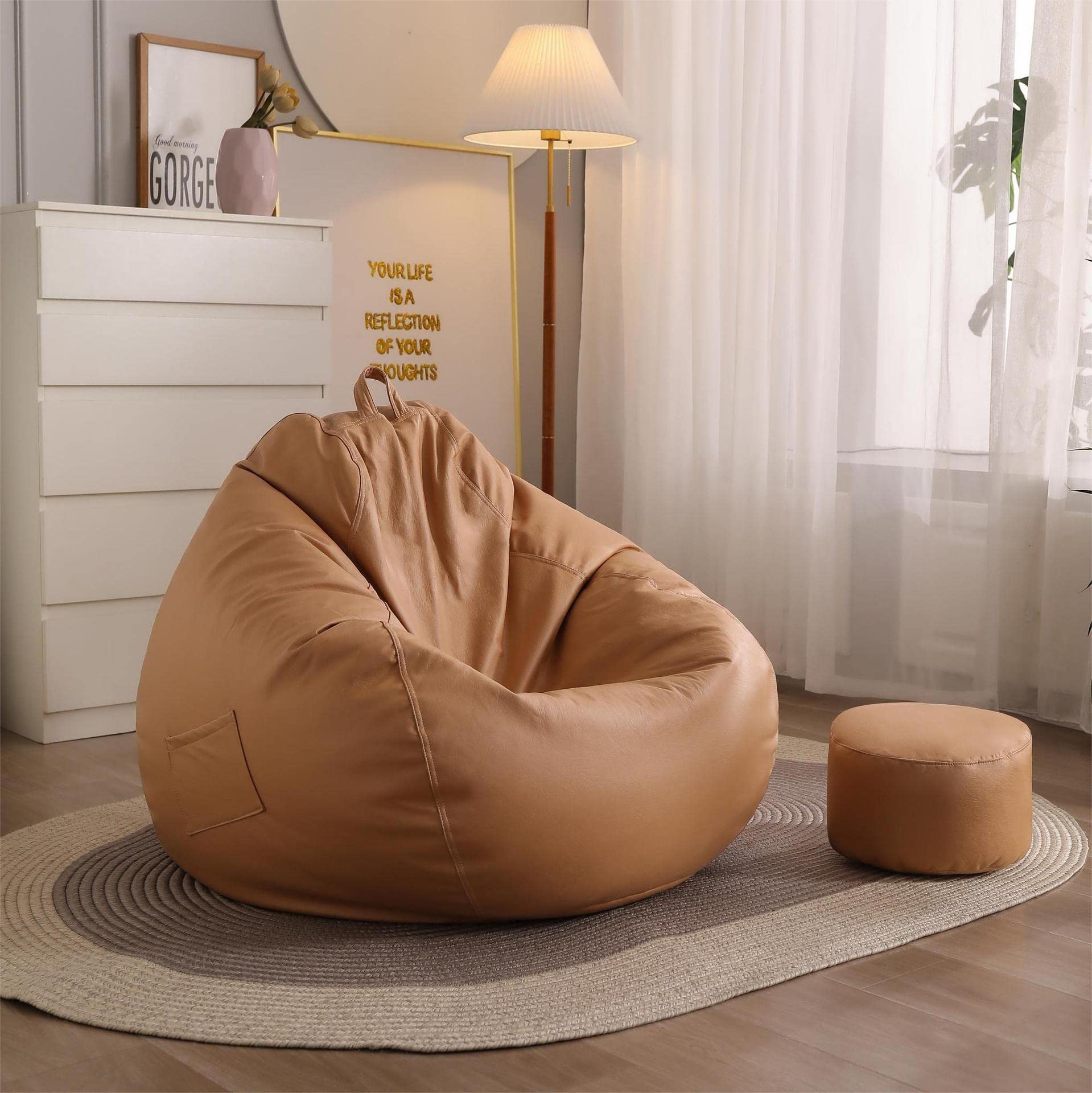 Amazon.co.jp: JIHYECOU ビーズクッション ビーズソファー 1人掛け 撥