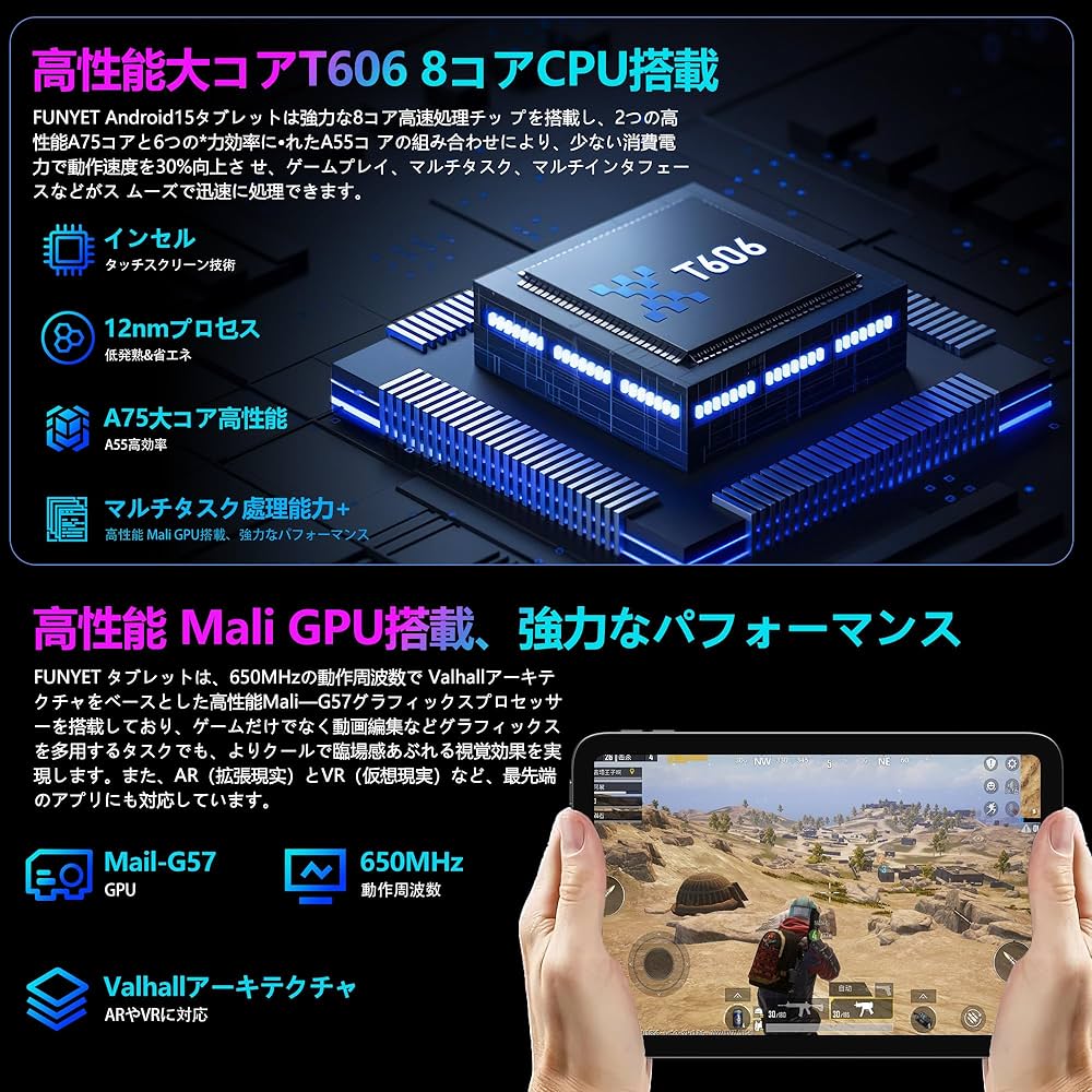 Amazon.co.jp: FUNYET タブレット 10インチ、Android15 アンドロイド