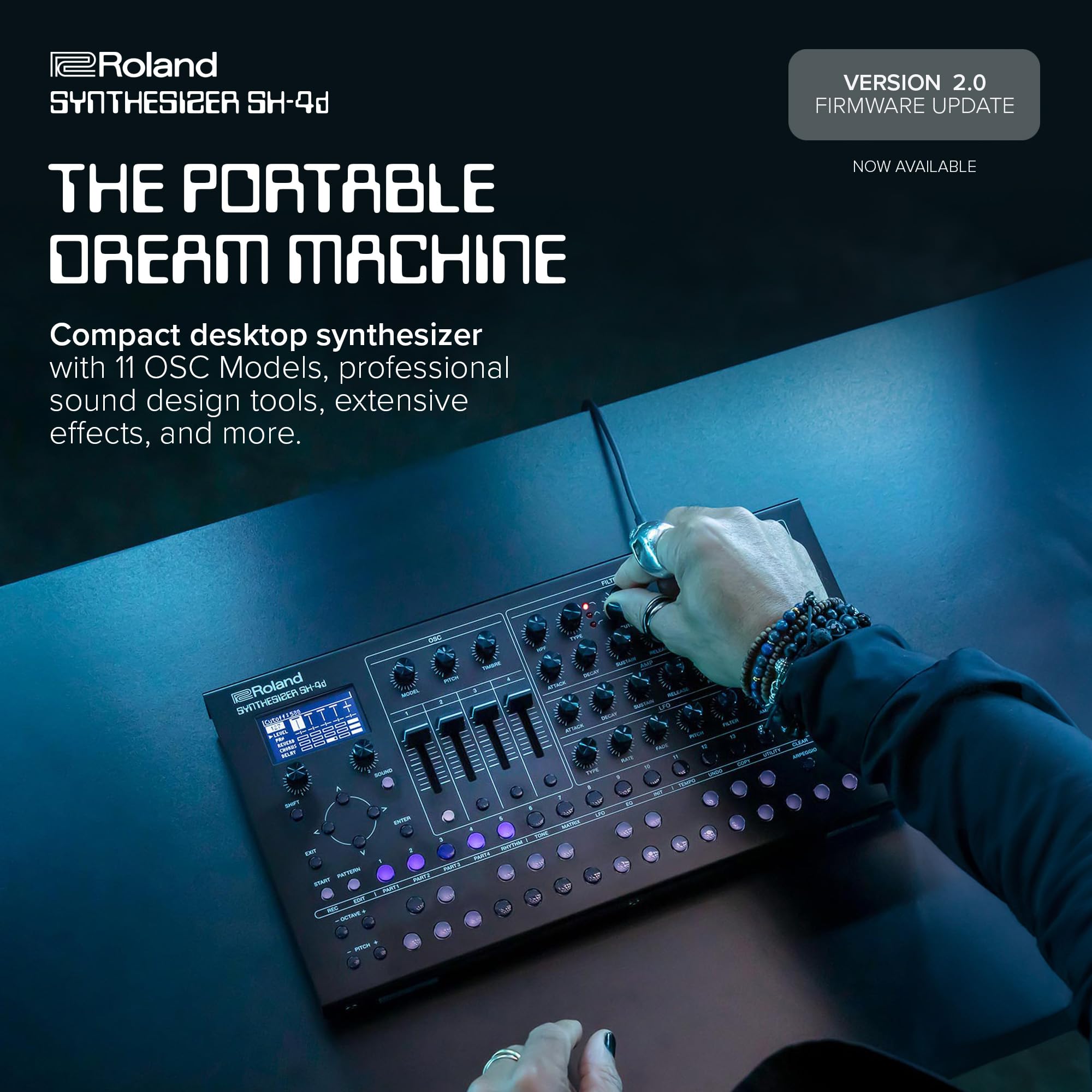 Amazon.com: Roland SH-4d Compact Desktop Synthesizer | 11 OSC