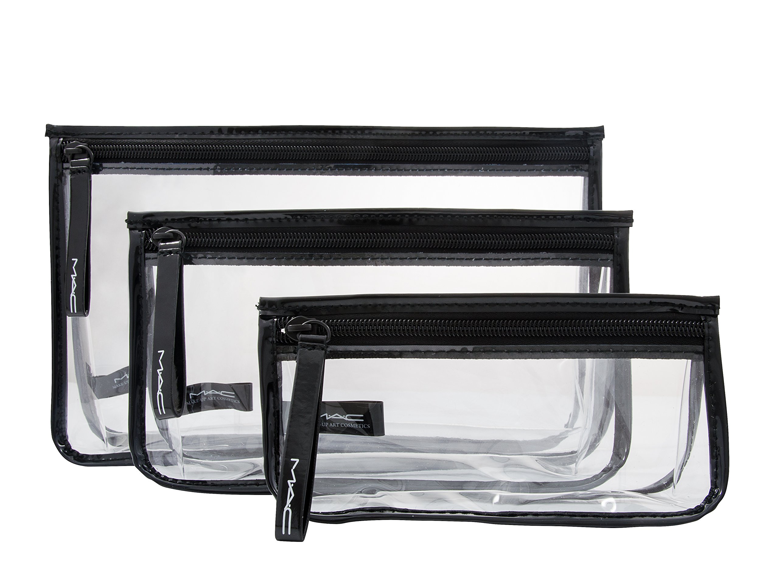 MAC Clear Plastic Rectangular Storage Bags with Zipper, Set of 3