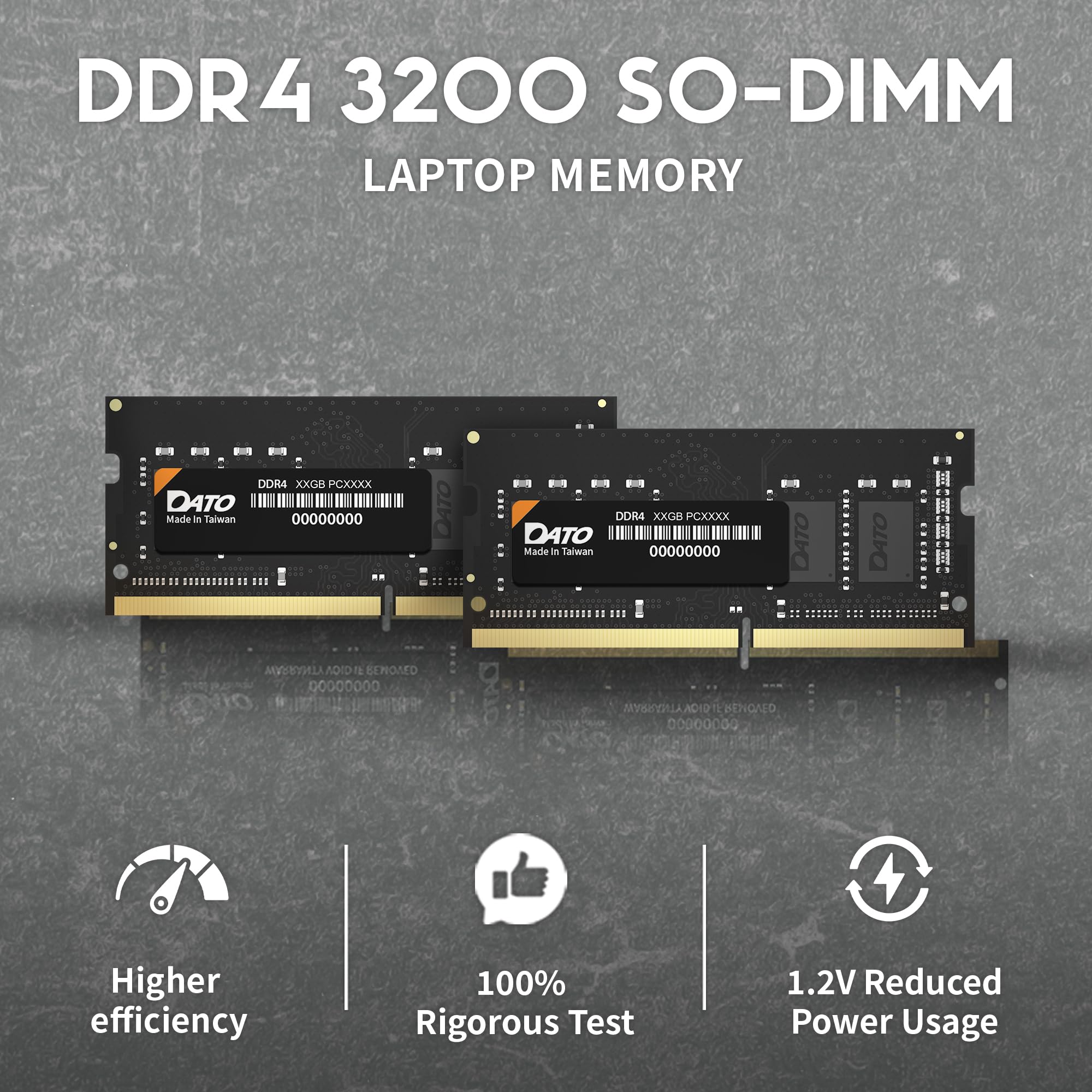 DATO 32GB RAM DDR4 3200MHz PC4-25600 CL22 SODIMM 1.2V 260-Pin Non