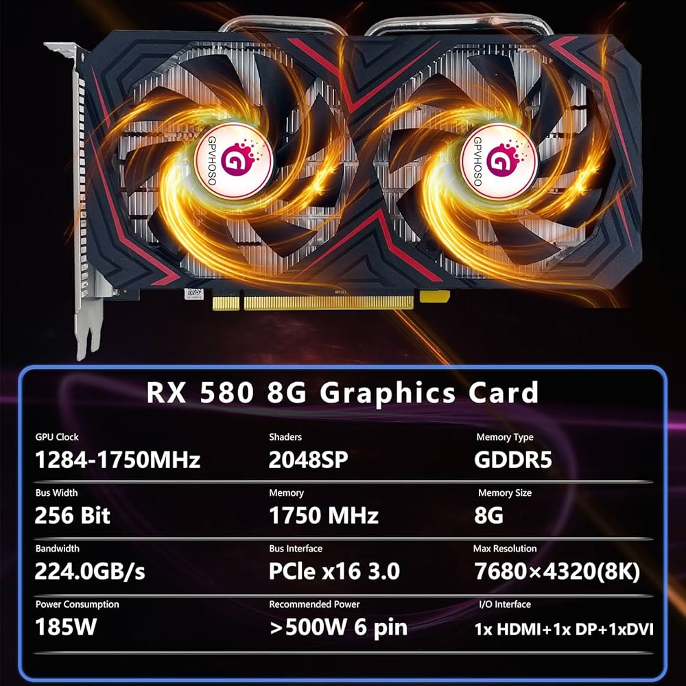 Amazon | AMD RX 580 8GB グラフィックスカード 2048SP 1284MHz GDDR5
