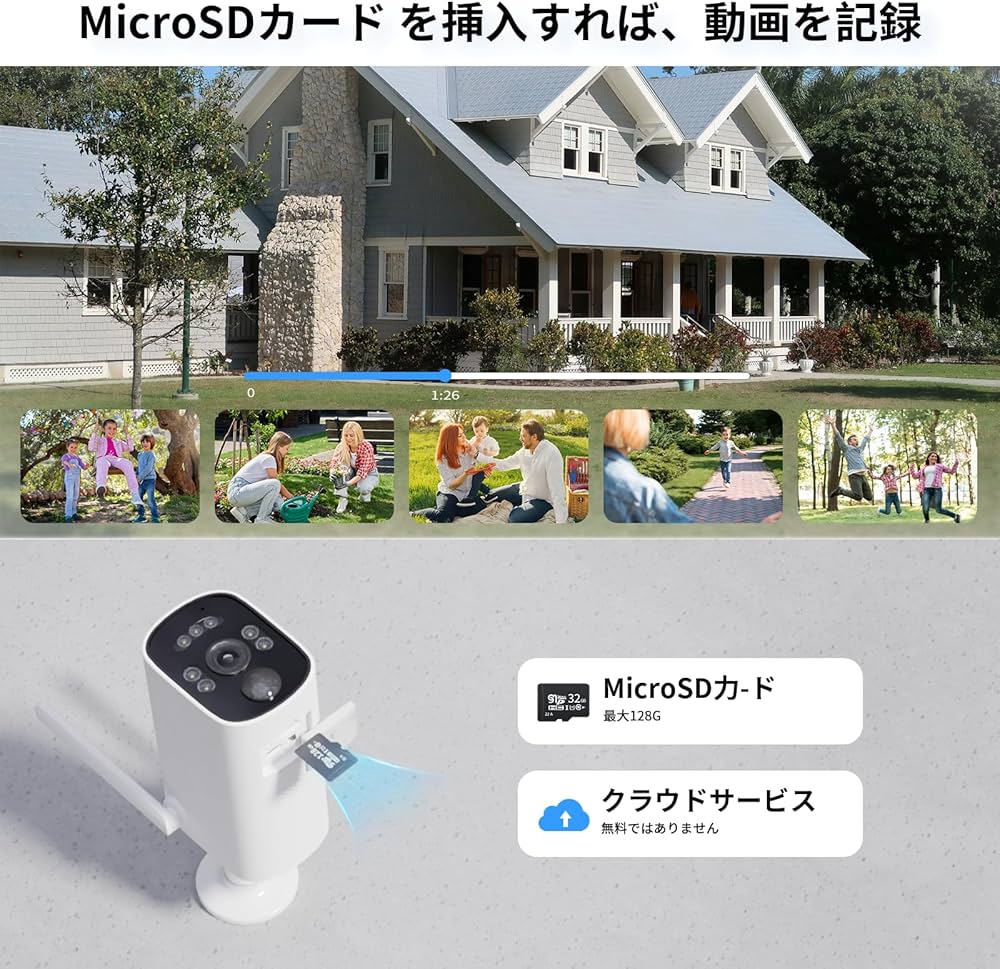 Amazon | VORGUT 防犯カメラ 屋外 ソーラー モニター付き 2台セット