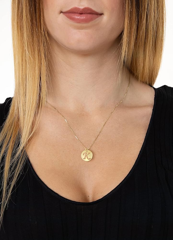 Lucchetta - Small Initial Pendant Necklace Gold | A | B | C | D