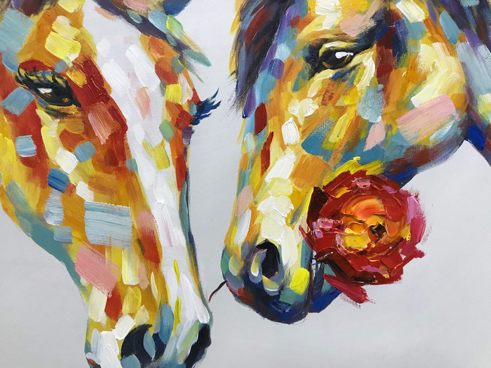 Amazon.co.jp: ZENDA 馬の肖像画 馬の油彩画 キャンバスウォールアート