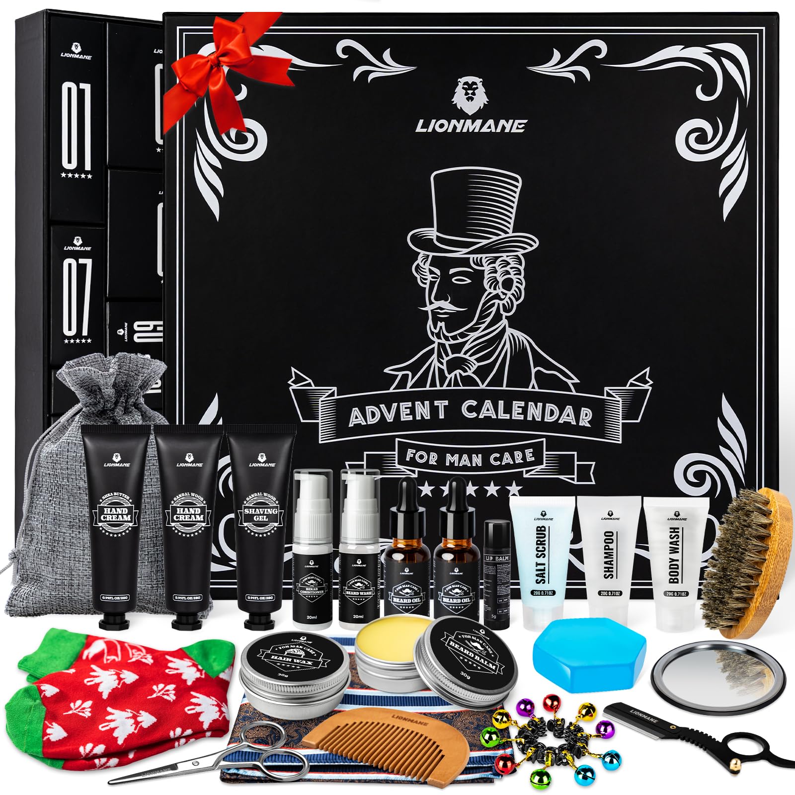 Amazon.com: Mens Advent Calendar Gift Set, Lionmane Beard Care Set