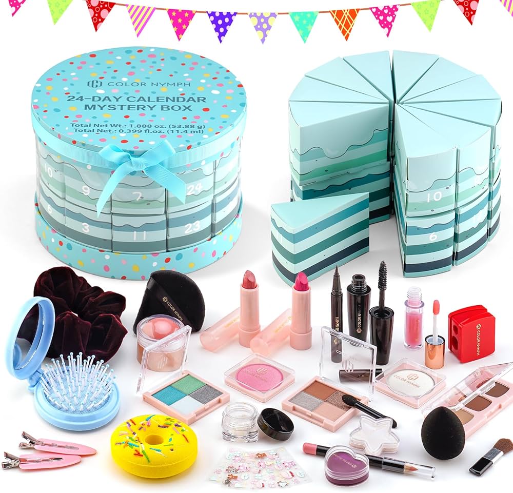 Amazon.com: Color Nymph Kids Makeup Kit for Girl - 24 Days Beauty