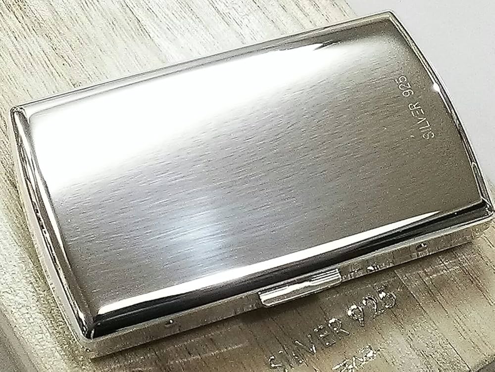 銀無垢 SILVER 950 刻印 銀製 煙草ケース アールデコ 約67.6g 純銀950