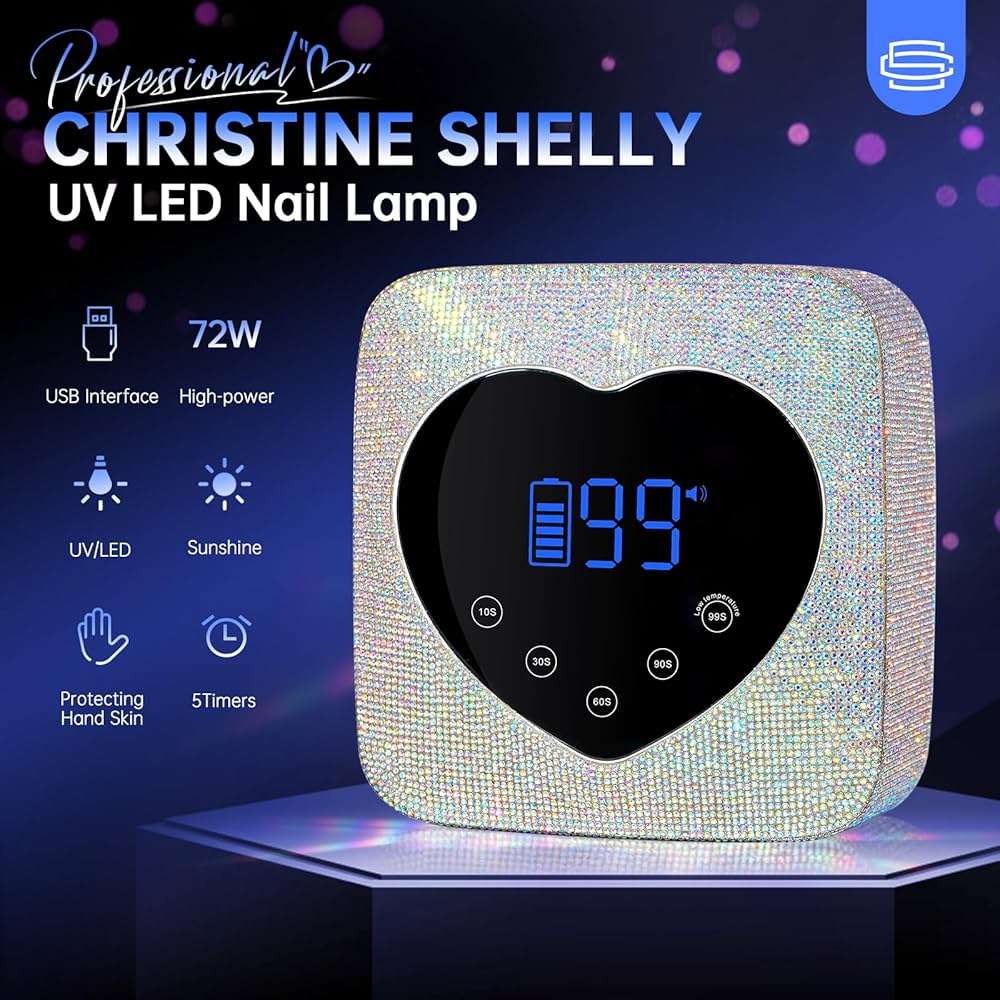Amazon.com: CHRISTINE SHELLY UV LED Nail Lamp 72W Rechargeable
