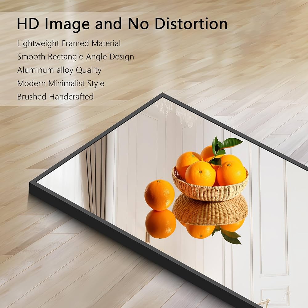 COFENY Black Bathroom Mirror for Wall, 20x28 Inch Rectangle