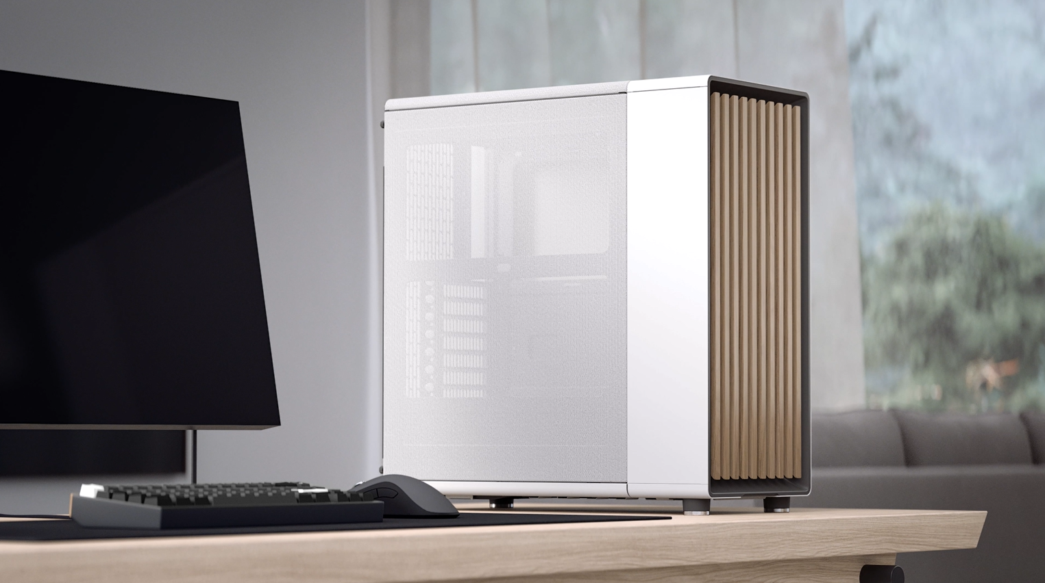 Amazon | Fractal Design North Chalk White TG Clear 木材使用