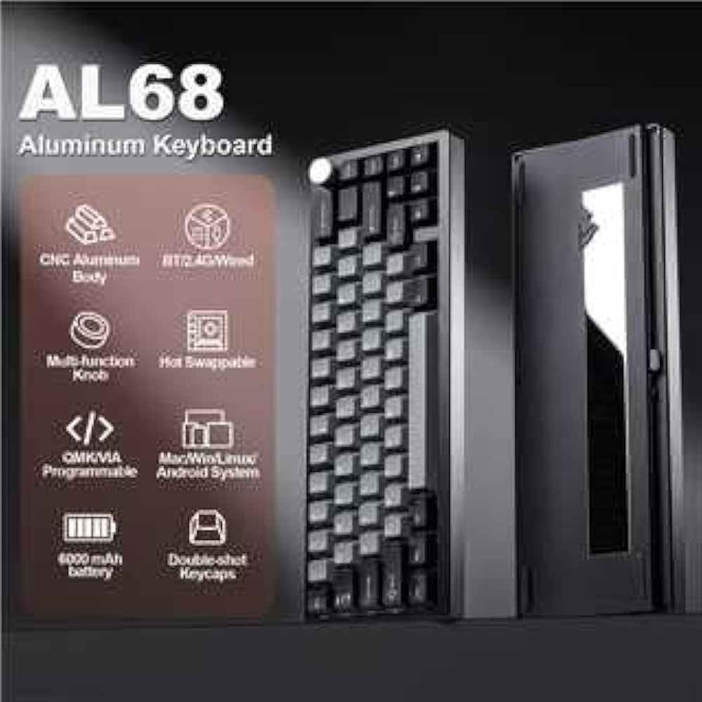 Amazon | YUNZII AL68 メカニカルキーボード ワイヤレス 68キー ホット
