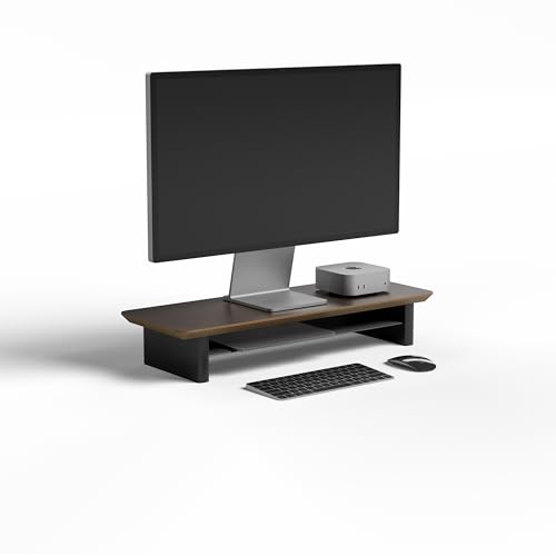 Amazon.co.jp: amesoba 木製 モニタースタンド 卓上 デスクシェルフ