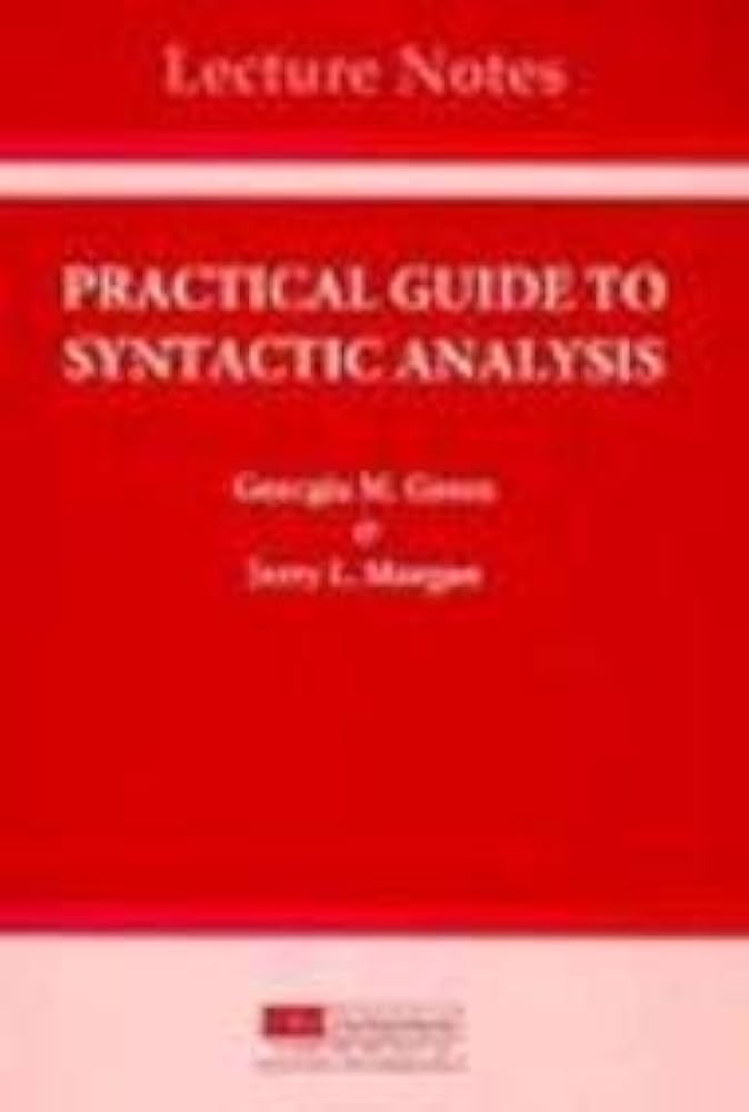 Amazon | A Practical Guide to Syntactic Analysis (Center for the