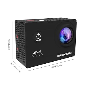 Amazon | Apexcam アクションカメラ 4K 2000万画素 WiFi搭載 40M防水