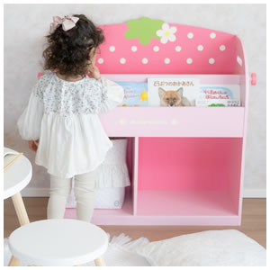 Amazon.co.jp: マザーガーデン 野いちご つぶつぶ 木製 いちごの本棚