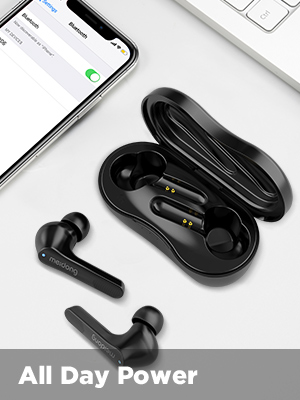 True Wireless Earbuds, Meidong Bluetooth Earbuds Headphones V5.0