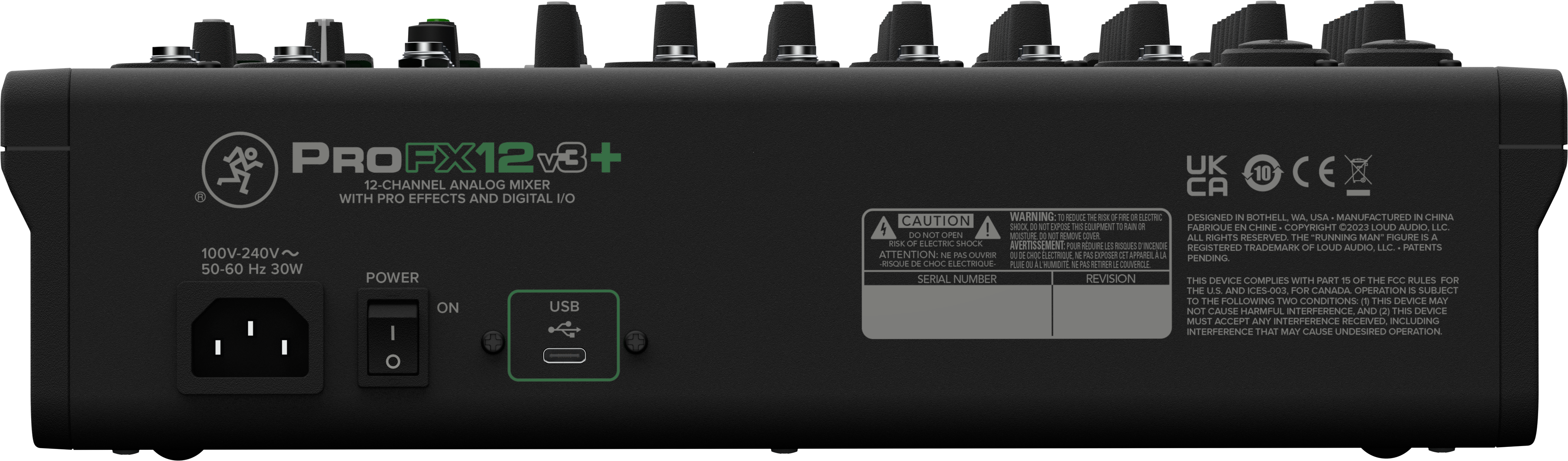 ProFX12v3+ 12チャンネルアナログミキサー WITH Enhanced FX、USB