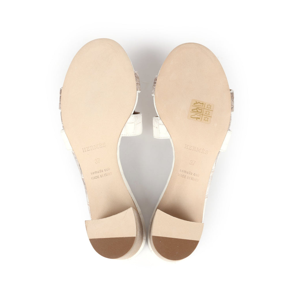 Hermes Oasis Sandal Himalaya Matte Niloticus Crocodile 37 EU