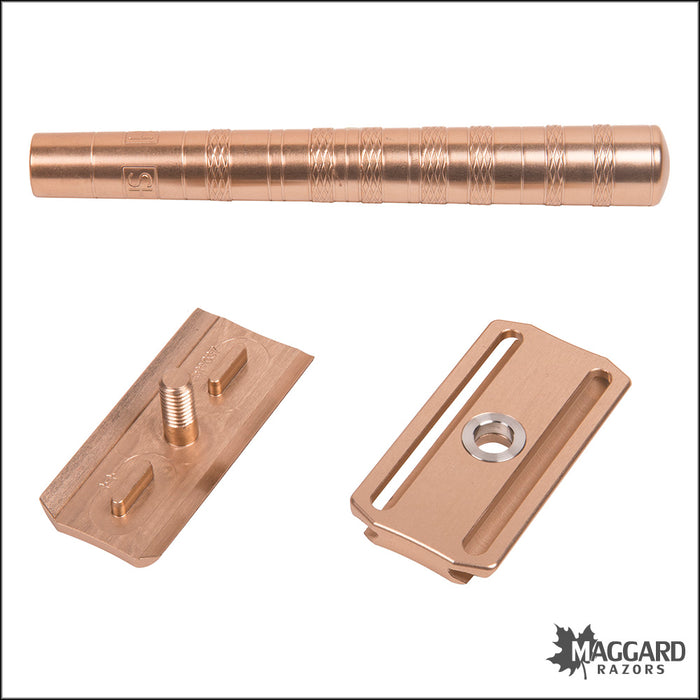 Henson Shaving AL13 Copper Machined Aluminum DE Safety Razor, Mild