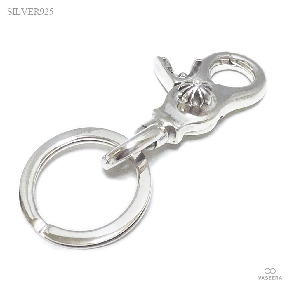 SILVER925】 フローラルクロス レバーナスカン/ カラビナ フラット