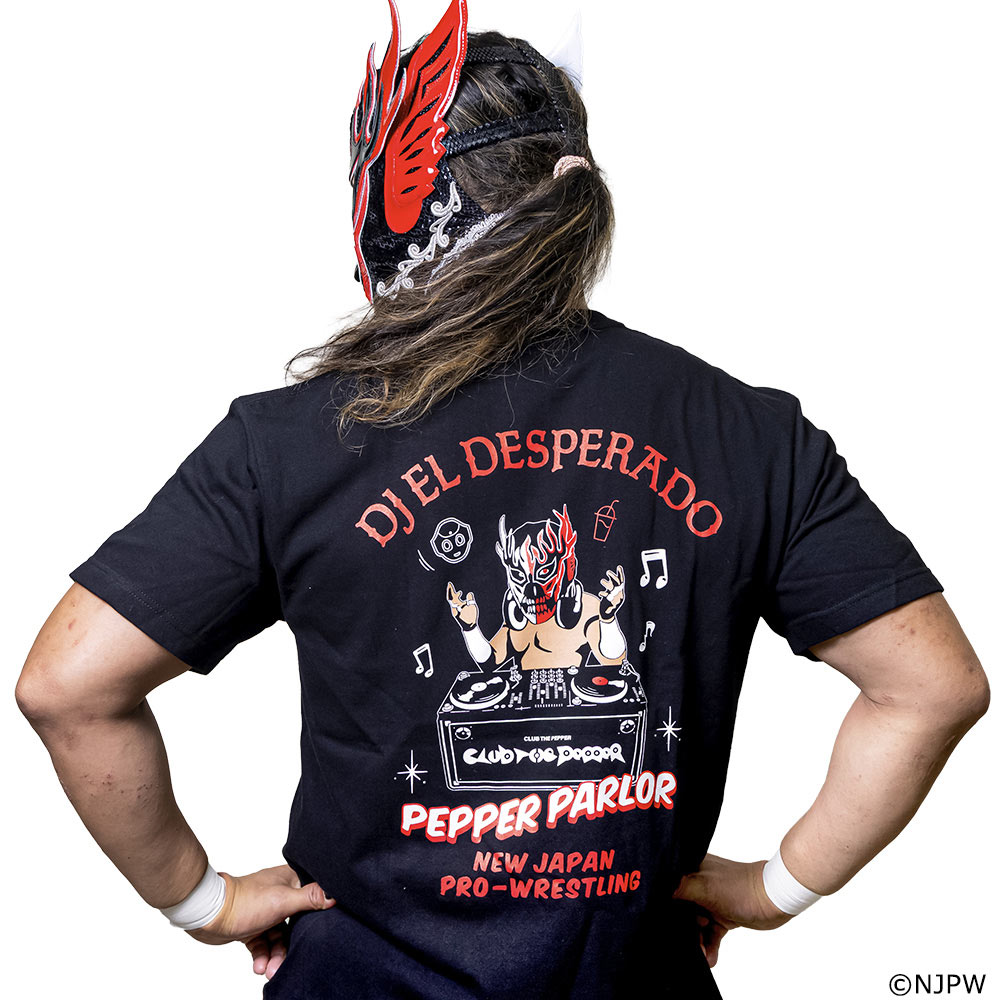 新日本プロレス×Pepper PARLOR エル・デスペラードDJスタイル Tシャツ