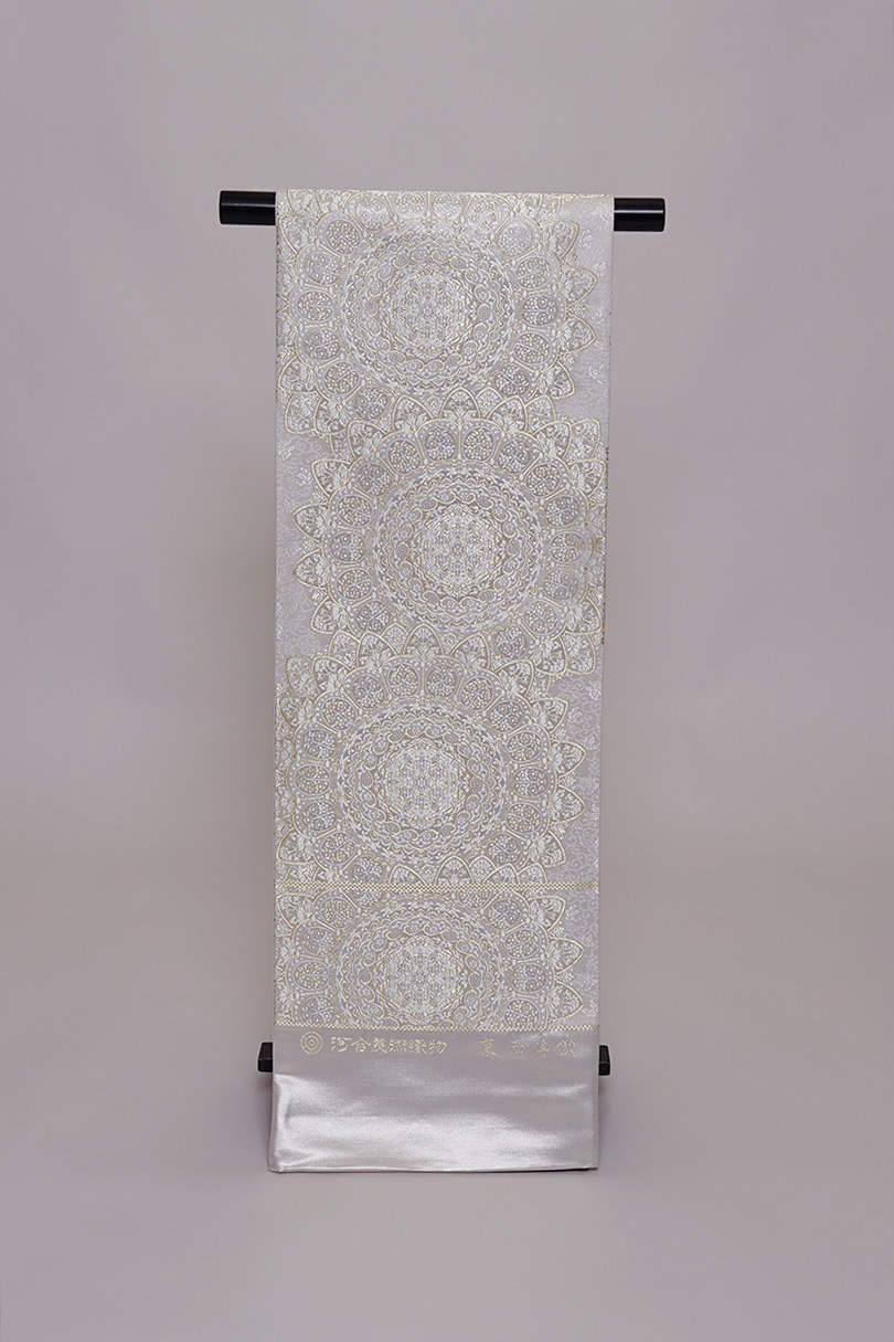 正絹袋帯 西陣織 フォーマル袋帯 河合美術織物㈱ 白地 パーティー 慶事