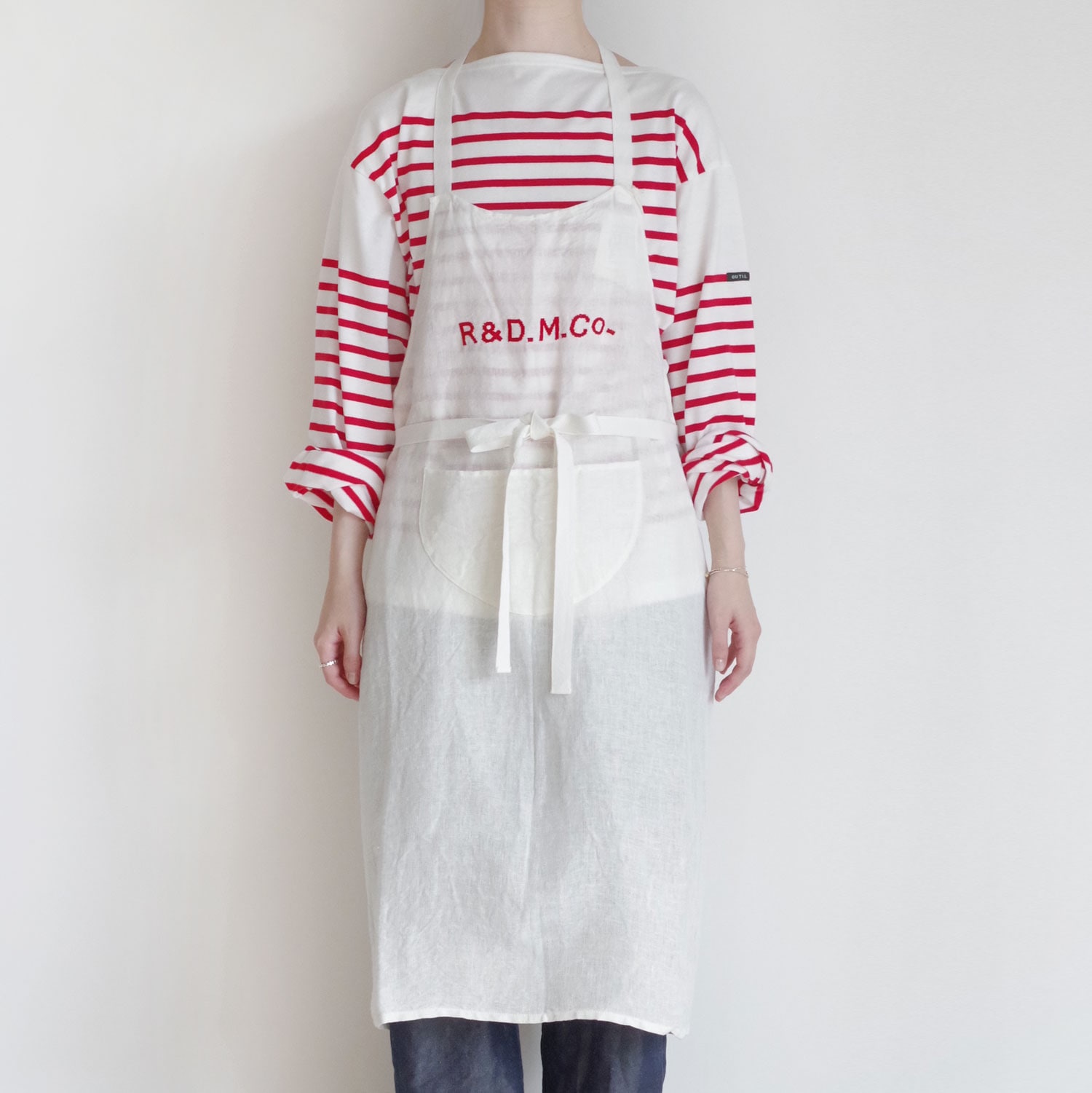 R&D.M.Co- オールドマンズテーラー : EMBROIDERY APRON 刺繍エプロン