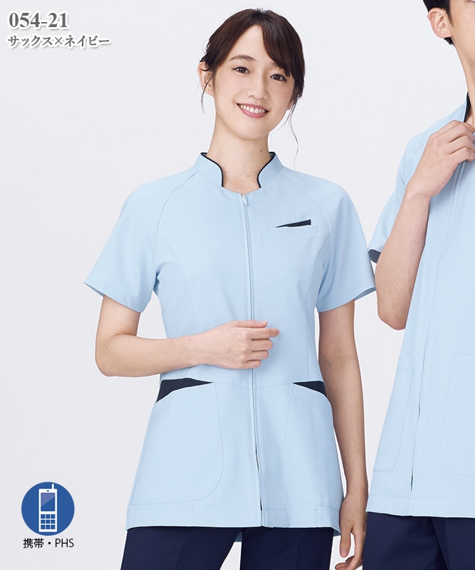 レディスジャケット半袖[KAZEN製品] 054｜THS-白衣通販・販売